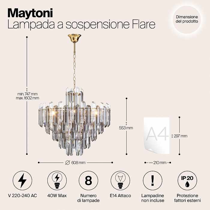 Светильник Maytoni DIA200PL-08G