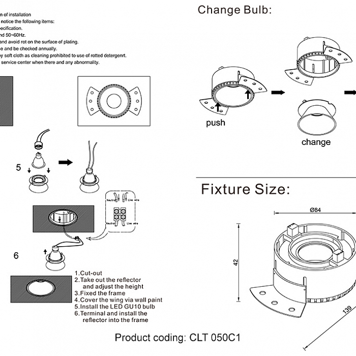 Светильник Crystal Lux CLT 050C1 WH-GO